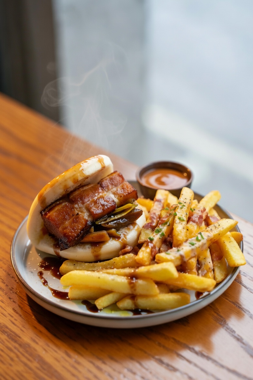Bao vapeur garni de porc braisé — restaurant asiatique Versailles